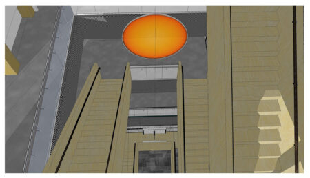 Grafik LED-Lichtinstallation „PHOTOSYNTHESIS" – DTU Lyngby, Treppenhaus